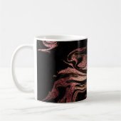 Elegant modern roos goud en zwarte marmer koffiemok (Links)