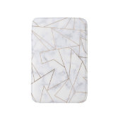 elegant modern roos goud geometrische witte marmer badmat (Voorkant Verticaal)