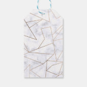 elegant modern roos goud geometrische witte marmer cadeaulabel (Achterkant)
