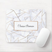 elegant modern roos goud geometrische witte marmer muismat (Met muis)
