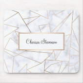 elegant modern roos goud geometrische witte marmer muismat (Voorkant)