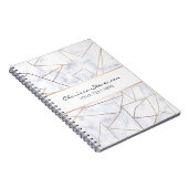 elegant modern roos goud geometrische witte marmer notitieboek (Rechterzijde)