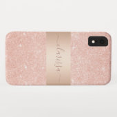 Elegant modern roos goud glitter Case-Mate iPhone case (Achterkant (horizontaal))