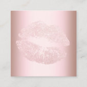 Elegant modern roos goud glitter lippen make-up vierkante visitekaartje (Voorkant)