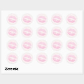 Elegant modern roos goud glitter lippen roze make- ronde sticker (Vel)