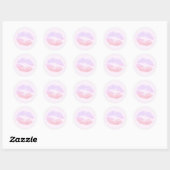 Elegant modern roos goud glitter lippen violet ronde sticker (Vel)