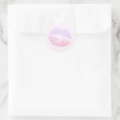 Elegant modern roos goud glitter lippen violet ronde sticker (Tas)