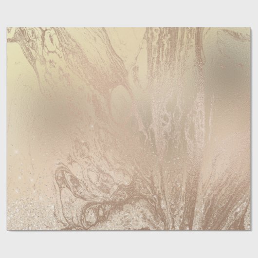 Elegant modern roos goud glitter marmer cadeaupapier (Vlak)