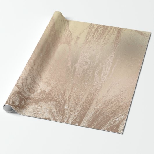 Elegant modern roos goud glitter marmer cadeaupapier (Uitgerold)