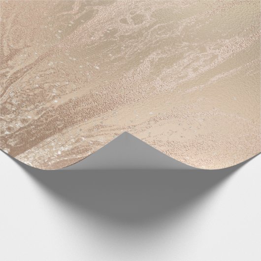 Elegant modern roos goud glitter marmer cadeaupapier (Hoek)