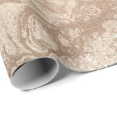 Elegant modern roos goud glitter marmer cadeaupapier (Rol Hoek)