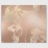 Elegant modern roos goud glitter marmer cadeaupapier (Vlak)