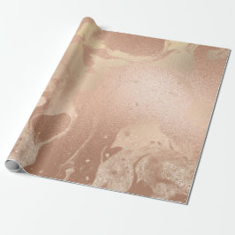 Elegant modern roos goud glitter marmer cadeaupapier
