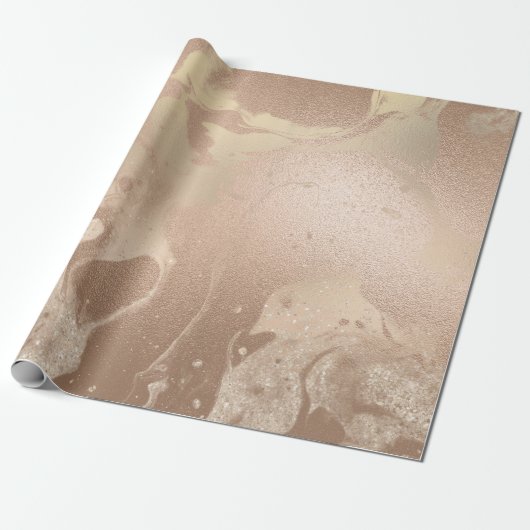 Elegant modern roos goud glitter marmer cadeaupapier (Uitgerold)