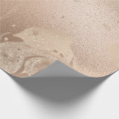 Elegant modern roos goud glitter marmer cadeaupapier (Hoek)