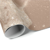 Elegant modern roos goud glitter marmer cadeaupapier (Rol Hoek)