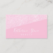 Elegant modern roos goud glitter roze schoonheid visitekaartje (Voorkant)