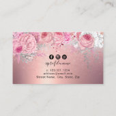 Elegant modern roos goud glitter wimpers visitekaartje (Achterkant)