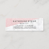 Elegant modern roos goud glitter & witte marmer mini visitekaartje (Achterkant)