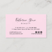 Elegant modern roos goud glitter witte marmer roze visitekaartje (Achterkant)