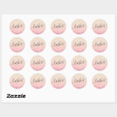 Elegant modern roos goud & goudglitter zweeft ronde sticker (Vel)