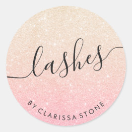 Elegant modern roos goud & goudglitter zweeft ronde sticker