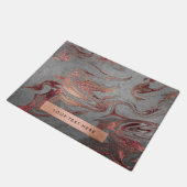 Elegant modern roos goud grijze marmer deurmat (Schuin)