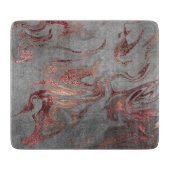 Elegant modern roos goud grijze marmer snijplank (Voorkant)