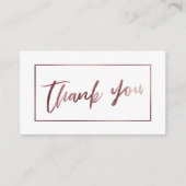 Elegant Modern Roos Goud op Wit Bedankt Invoegen Informatiekaartje (Voorkant)