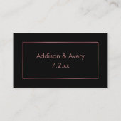 Elegant Modern Roos Goud op Zwart Bedankt Invoegen Informatiekaartje (Achterkant)