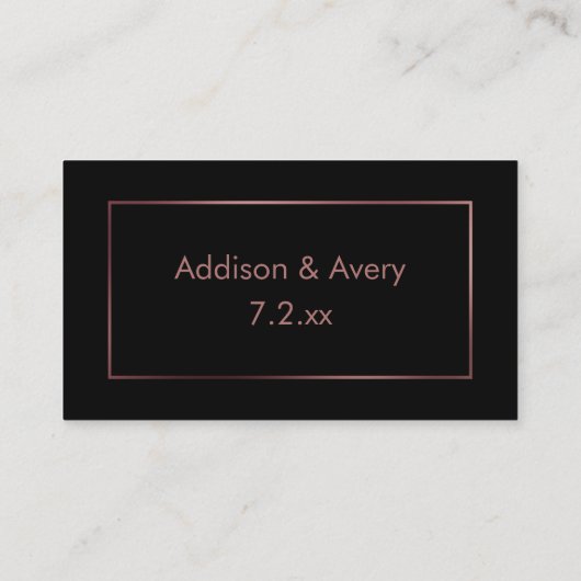 Elegant Modern Roos Goud op Zwart Bedankt Invoegen Informatiekaartje (Achterkant)