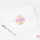 Elegant modern roos goud paarse glitter planner ronde sticker (Envelop)