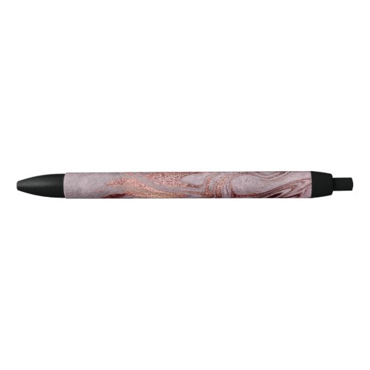 Elegant modern roos goud paarse marmer blauwe inkt pen (Voorkant)