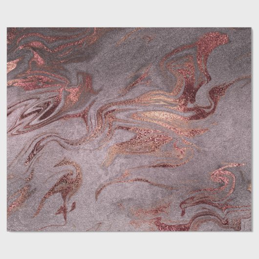 Elegant modern roos goud paarse marmer cadeaupapier (Vlak)