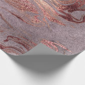 Elegant modern roos goud paarse marmer cadeaupapier (Hoek)