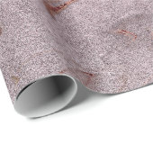 Elegant modern roos goud paarse marmer cadeaupapier (Rol Hoek)