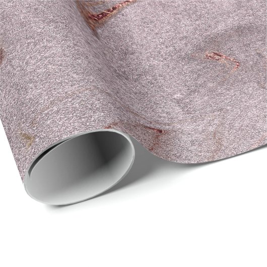 Elegant modern roos goud paarse marmer cadeaupapier (Rol Hoek)