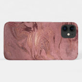 Elegant modern roos goud rode marmer Case-Mate iPhone case (Achterkant (horizontaal))