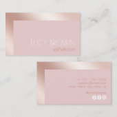 Elegant modern roos goud & roze estheticus visitekaartje (Voorkant / Achterkant)
