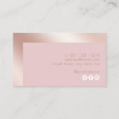 Elegant modern roos goud & roze estheticus visitekaartje (Achterkant)