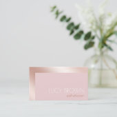 Elegant modern roos goud & roze estheticus visitekaartje (Staand voorkant)