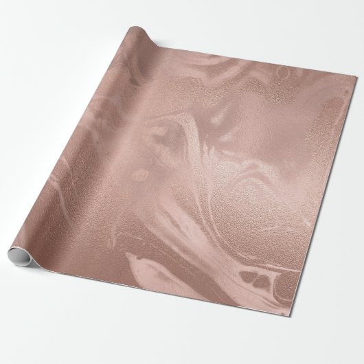 Elegant modern roos goud & roze marmer cadeaupapier (Uitgerold)