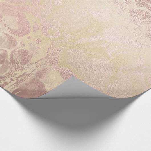 Elegant modern roos goud & roze marmer cadeaupapier (Hoek)