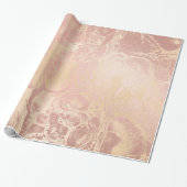 Elegant modern roos goud & roze marmer cadeaupapier (Uitgerold)