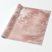 Elegant modern roos goud & roze marmer cadeaupapier (Uitgerold)