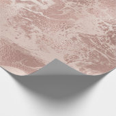 Elegant modern roos goud & roze marmer cadeaupapier (Hoek)