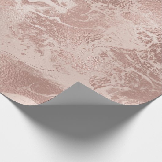 Elegant modern roos goud & roze marmer cadeaupapier (Hoek)