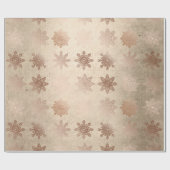 Elegant modern roos goud sneeuwvlokpatroon cadeaupapier (Vlak)