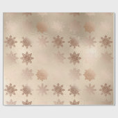 Elegant modern roos goud sneeuwvlokpatroon cadeaupapier (Vlak)