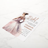 Elegant Modern Roos Goud Vrijgezellenfeest Party Folie Uitnodiging (Gedraaid)